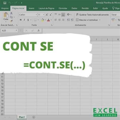 Função CONT SE no Excel Aprenda Como usar CONT SE