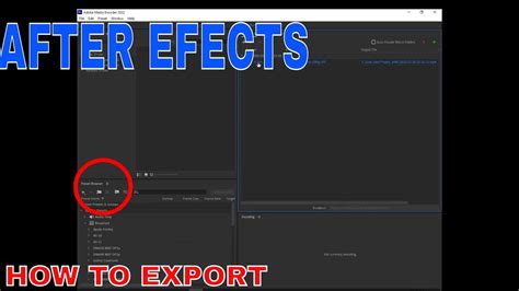 How To Export Adobe After Effects Video Youtube