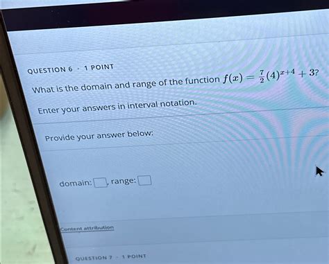 Solved Question 6 1 ﻿pointwhat Is The Domain And Range Of