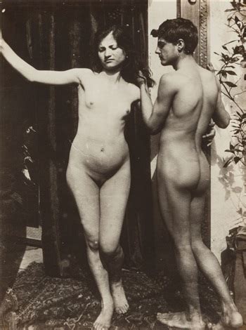 Nude Boy And Girl In Doorway Circa By Guglielmo Von Pl Schow On