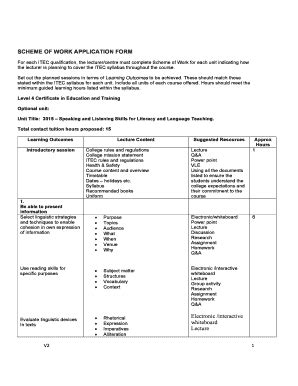 Fillable Online Itecworld Co SCHEME OF WORK APPLICATION FORM Electronic