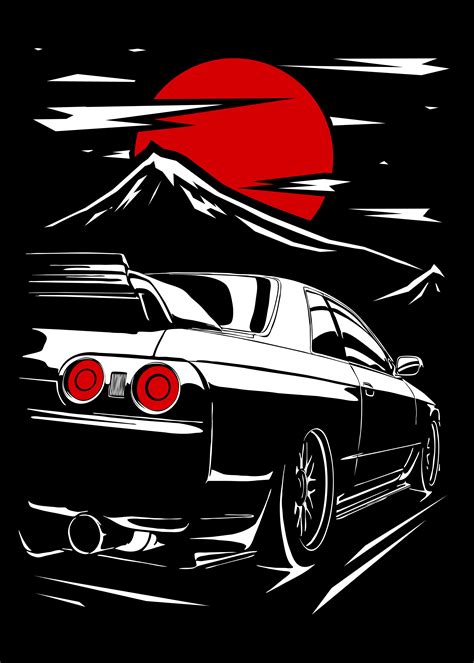 'Nissan Skyline GTR 32' Poster, picture, metal print, paint by Faissal ...