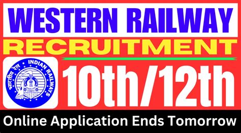 Western Railway Vacancy 2024 Online Application Ends Tomorrow