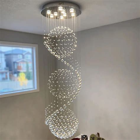 SEFINN FOUR 79 In Crystal Chandelier For High Ceilings Spiral Sphere