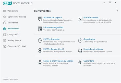 Herramientas En ESET NOD32 Antivirus ESET NOD32 Antivirus Ayuda En