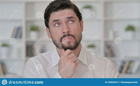 Thoughtful Young Man Thinking New Plan Stock Image Image Of