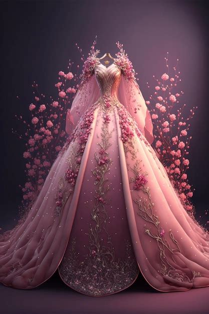 Premium Photo Dress Made Out Of Pink Flowers On A Mannequin Generative Ai