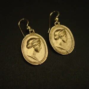 Goddess Hera Earrings Juno Goddess Intaglio Earrings Etsy