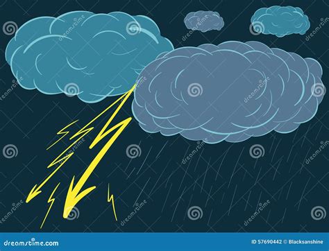 Rain And Lightning Stock Vector Image 57690442