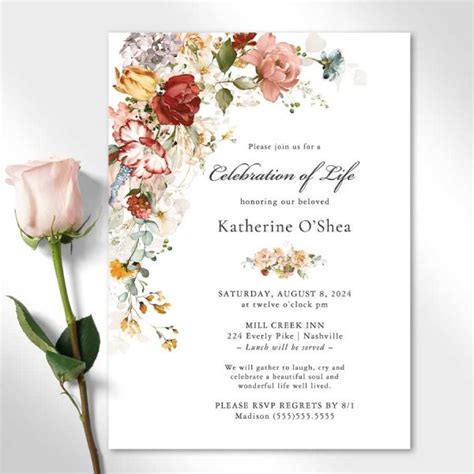 Funeral Invitation Templates And Printable Celebration Of Life