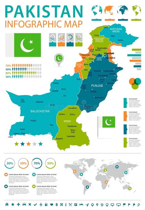 Paquist N Mapa Y Bandera Infographic Ejemplo Stock De Ilustraci N