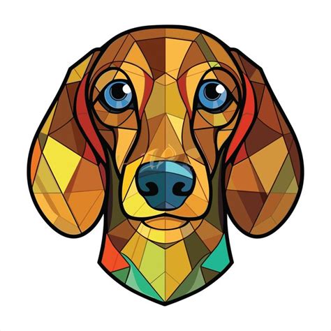 Premium Vector Dachshund Dog Colorful Watercolor Stained Glass