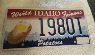 Idaho World Famous Potatoes License Plate (1980T) POTATO