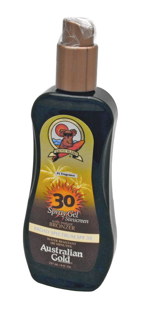 Australian Gold Spf Spray Gel Sunscreen With Instant Bronzer