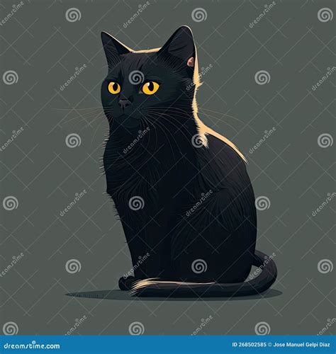 Illustration of Black Cat. Bad Luck Symbol. Generative AI Stock ...