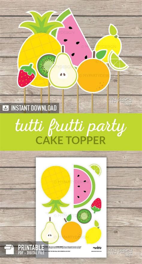 Tutti Frutti Cake Topper Twotti Frutti Birthday Decorations Tropical