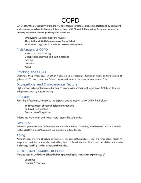 COPD Lecture Notes NURS 4506 Durham College Studocu