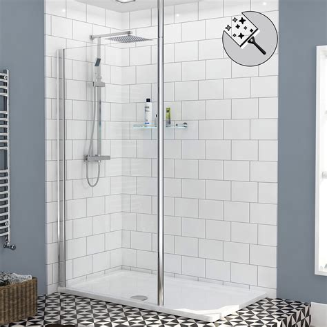 Marbella 1000mm Wet Room Walk In Shower Screen Ceiling Post 8mm Easy