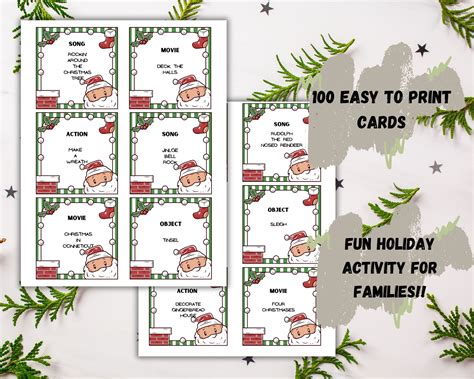 Christmas Charades, Christmas Charades Printable, Christmas Printable ...