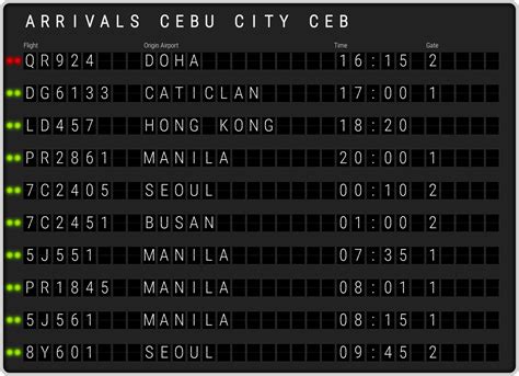 Cebu City Mactan-Cebu Airport [CEB] Arrivals & Flight Schedules