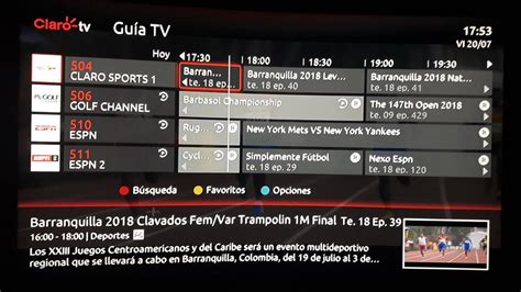 Claro TV Digital Colombia Guía de Canales Julio de 2018