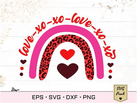 Valentines Day Rainbow Svg Xoxo Svg Graphic By Svgpouch · Creative