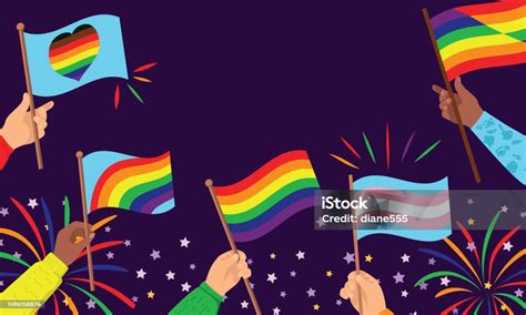 Hands Holding Pride Flags Stock Illustration Download Image Now Lgbtqia Rights Canada Clip