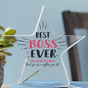 Personalized Best Boss Ever Award Star