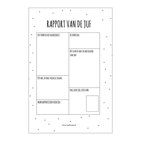 Rapport Voor De Juf Gratis Printable Van Kootje