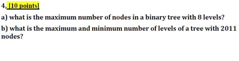 Solved A What Is The Maximum Number Of Nodes In A Binary