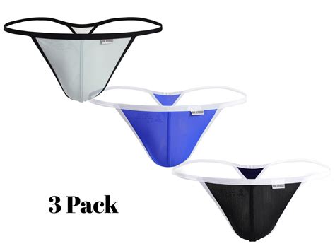 US Stock Sexy Mens T Back G String Thong Bikini Underwear Micro Mesh Sheer Pouch EBay