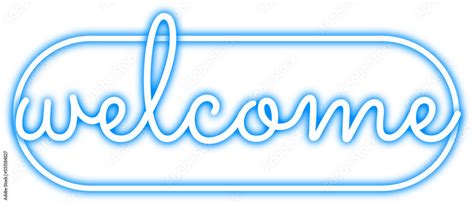 Neon welcome lettering sign Stock Vector | Adobe Stock