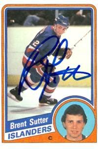 Brent Sutter autographed Hockey Card (New York Islanders) 1984 O-Pee ...