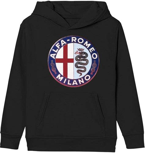 Clong81866 Boys Girls White Hoodies Alfa Romeo Car Logo Kids Cotton