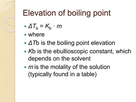 Elevation of boiling point