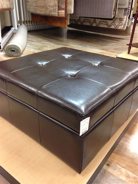 Leather Storage Ottoman With Wheels Homegoods 129 33 X 33