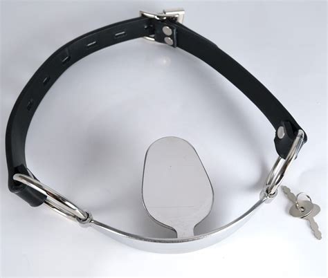 Steel Mouth Gag Tongue Depressor Gag Lockable Bondage Restraint Big Gag