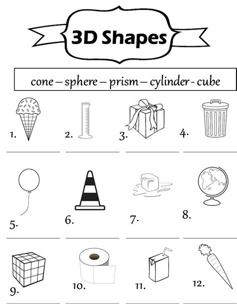 Drawing 3d Shapes Worksheet