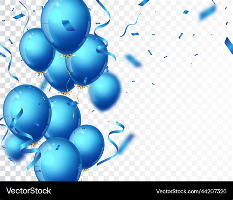 Birthday celebrations banner with blue balloons Vector Image