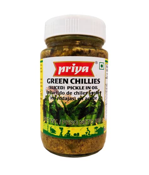 Priya Green Chillies Pickle in Oil 300 g | Spice Town - Online Grocery Store