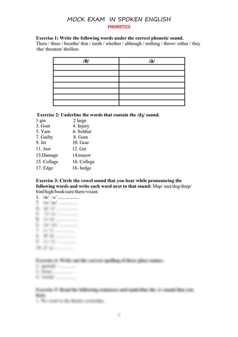 SOLUTION Mock Exam In Spoken English Phonetics Transcription Studypool