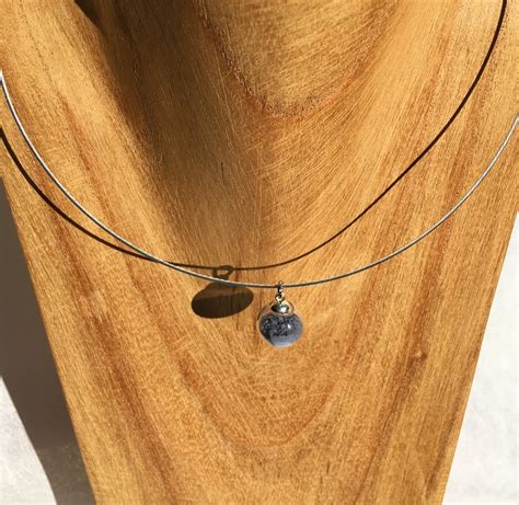 Collier Cable 1 Bulle Bleu Colette Bijoux Colliers Ras De Cou Peregreen