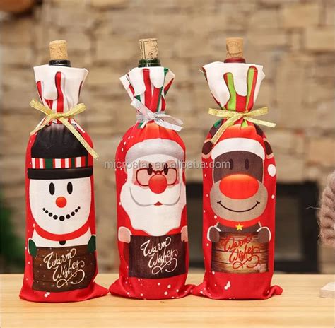 Decorative Christmas Wine Bottle Cover Bags Merry Christmas Decor For