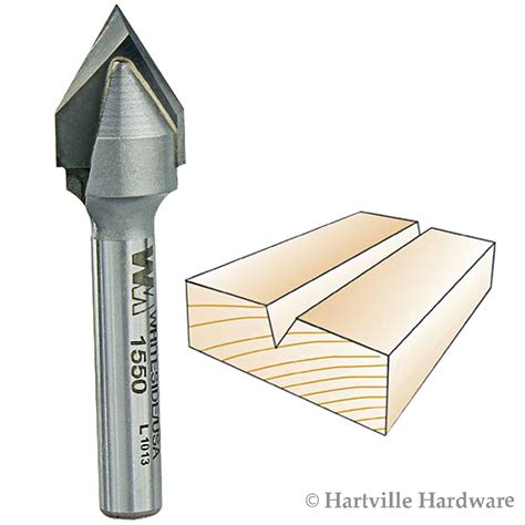 Whiteside 1550 V Groove 60 Degree Included Angle Router Bit 1 4