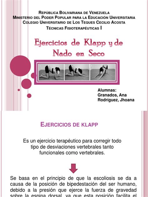 Expo Teca Ejercicios De Klapp La Columna Vertebral Escoliosis