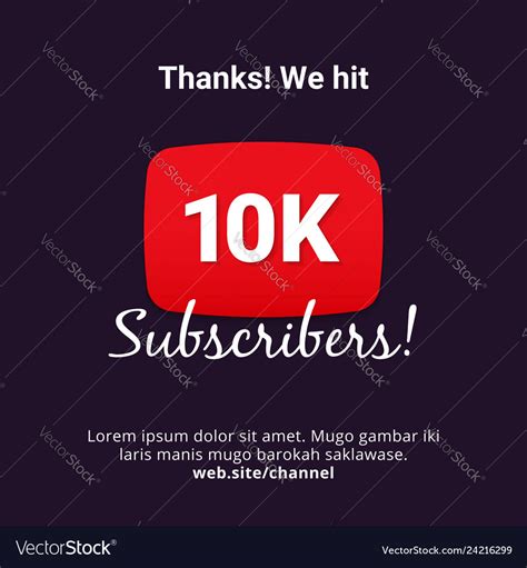 Thanks 10k Subscribers Celebration Background Vector Image