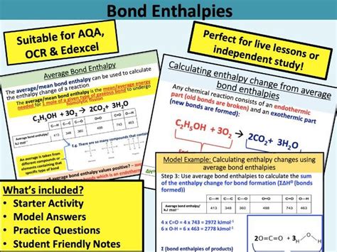 Bond Enthalpies Teaching Resources