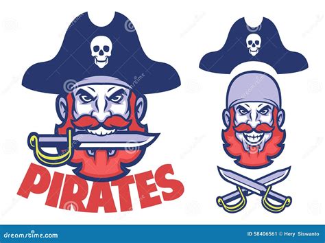 Pirate Head Mascot Stock Vector Illustration Of Salute 58406561