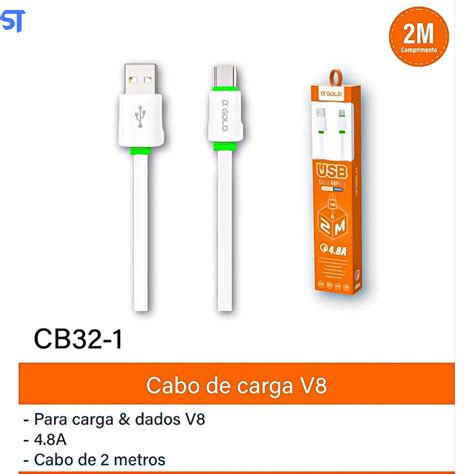 Cabo De Usb Para V A Gold A Comprimento M Cb