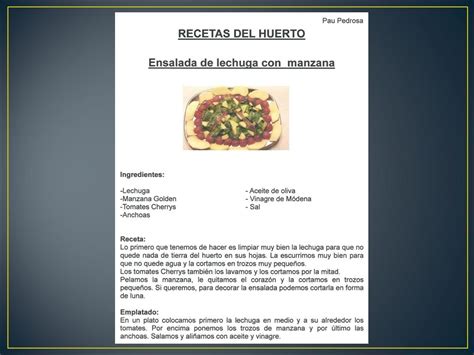 Texto Instructivo La Receta Para Niños De Primaria 2 Ellie Olden